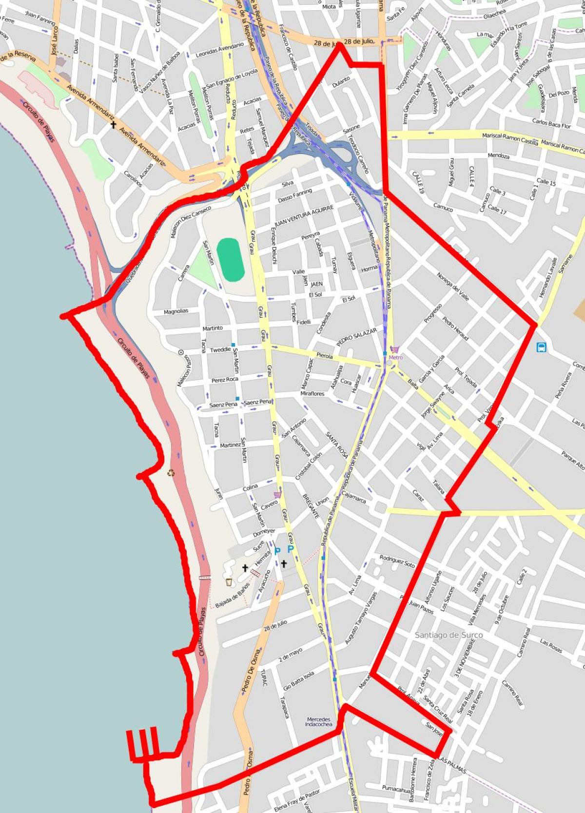 Karte barranco Lima