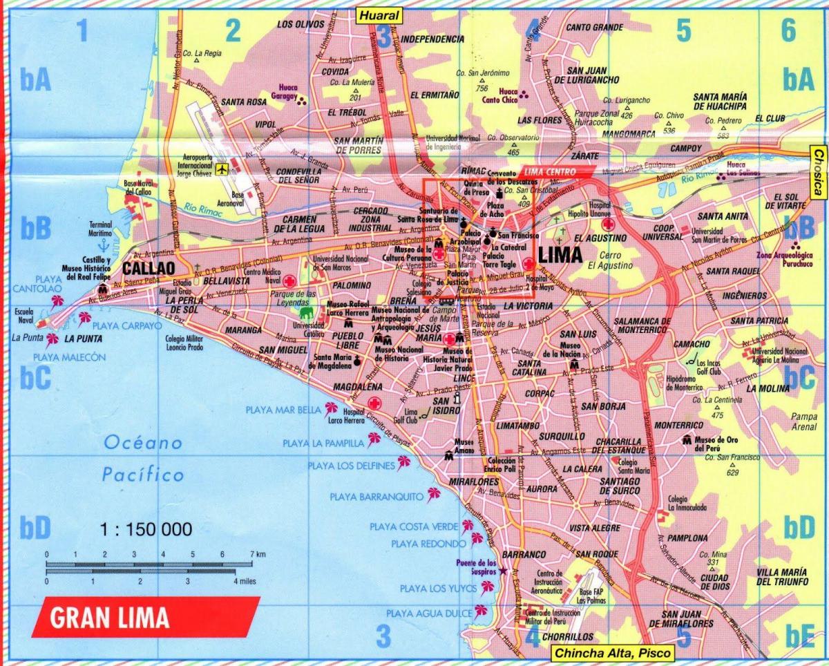 Karte Lima, hop on hop off autobuss