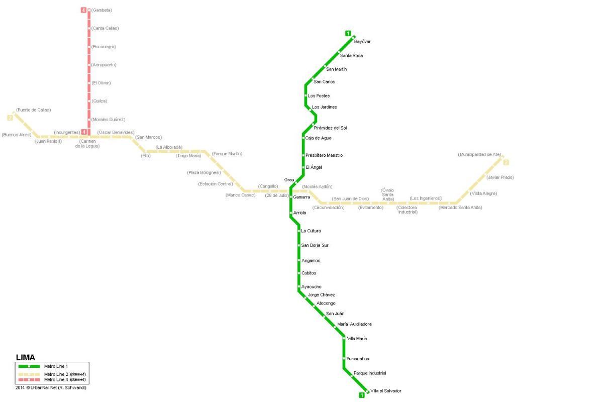 Karte Lima metro 