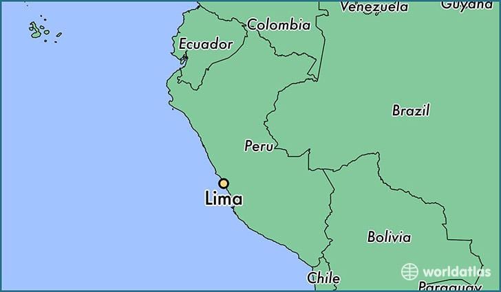Lima, peru uz pasaules kartes