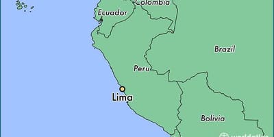 Lima, peru uz pasaules kartes